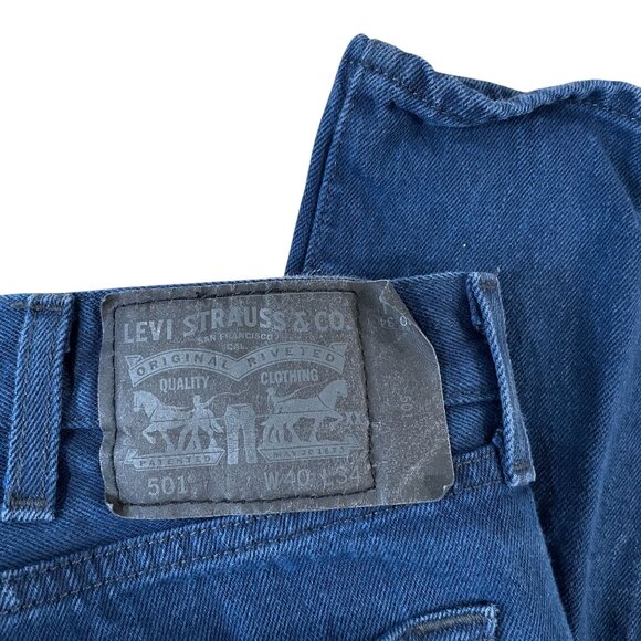 Levis' 501 Original Fit Indigo Blue Jeans Men's Size 40x30 Button Fly - Picture 2 of 7